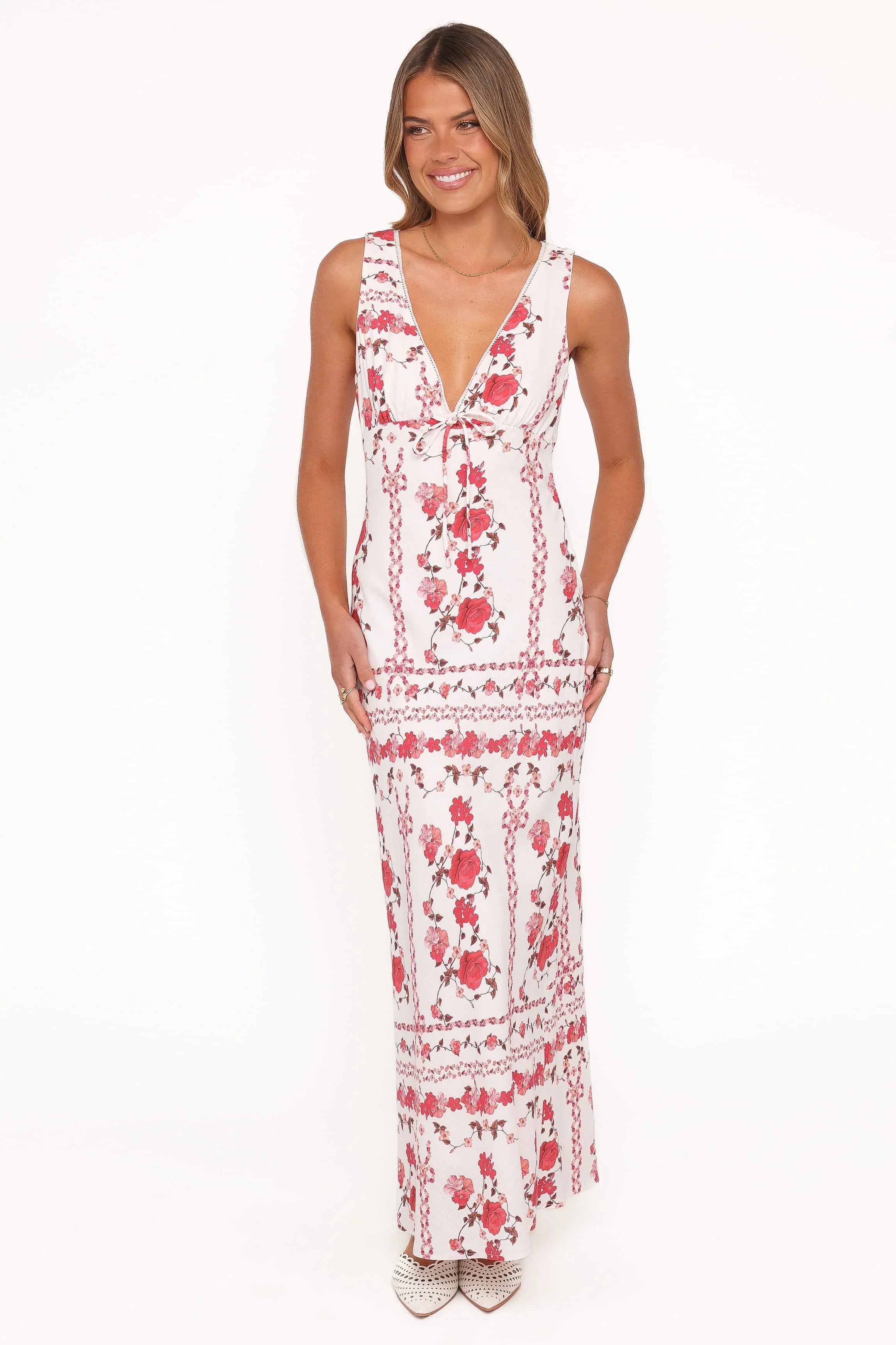 Amore Bias Cut Maxi Dress - Red Rose